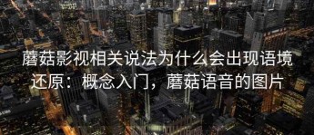 蘑菇影视相关说法为什么会出现语境还原：概念入门，蘑菇语音的图片