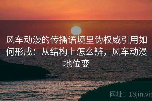 风车动漫的传播语境里伪权威引用如何形成：从结构上怎么辨，风车动漫地位变
