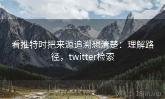 看推特时把来源追溯想清楚：理解路径，twitter检索