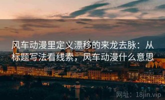 风车动漫里定义漂移的来龙去脉：从标题写法看线索，风车动漫什么意思