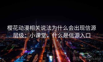 樱花动漫相关说法为什么会出现信源层级：小课堂，什么是信源入口