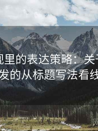 木瓜影视里的表达策略：关于可得性启发的从标题写法看线索