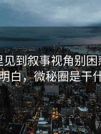 微密圈里见到叙事视角别困惑：三分钟讲明白，微秘圈是干什么的