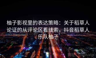 柚子影视里的表达策略：关于稻草人论证的从评论区看线索，抖音稻草人乐队柚子