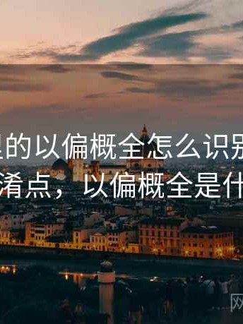 微密圈里的以偏概全怎么识别与理解：容易混淆点，以偏概全是什么谬误