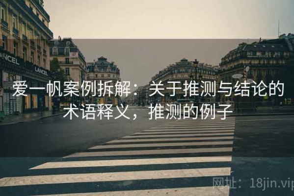 爱一帆案例拆解：关于推测与结论的术语释义，推测的例子