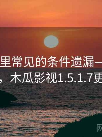 木瓜影视里常见的条件遗漏——一页讲清，木瓜影视1.5.1.7更新