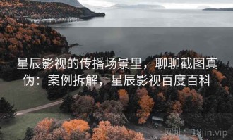 星辰影视的传播场景里，聊聊截图真伪：案例拆解，星辰影视百度百科