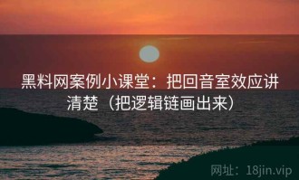 黑料网案例小课堂：把回音室效应讲清楚（把逻辑链画出来）