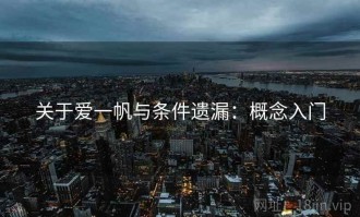 关于爱一帆与条件遗漏：概念入门