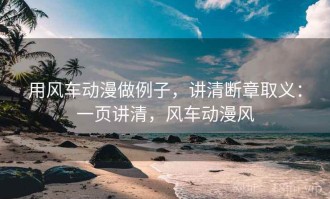 用风车动漫做例子，讲清断章取义：一页讲清，风车动漫风