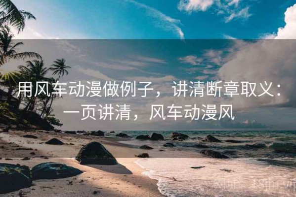用风车动漫做例子，讲清断章取义：一页讲清，风车动漫风