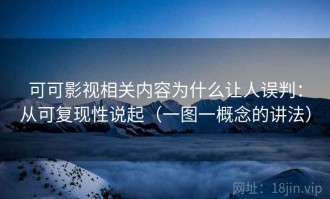 可可影视相关内容为什么让人误判：从可复现性说起（一图一概念的讲法）