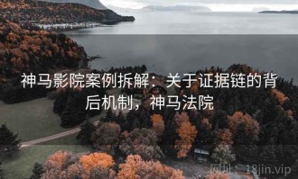 神马影院案例拆解：关于证据链的背后机制，神马法院