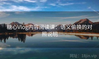 糖心Vlog内容阅读课：语义偷换的对照说明