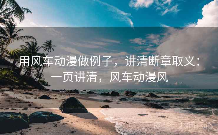 用风车动漫做例子，讲清断章取义：一页讲清，风车动漫风