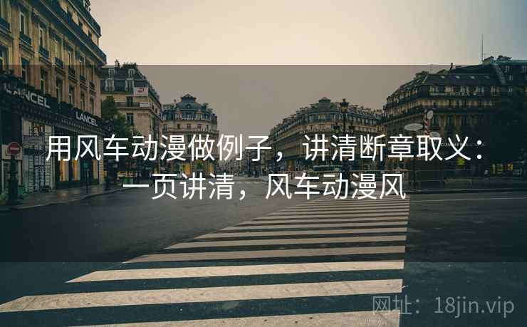 用风车动漫做例子，讲清断章取义：一页讲清，风车动漫风