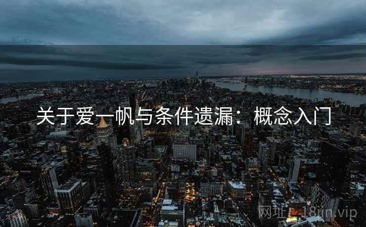 关于爱一帆与条件遗漏:概念入门 关于爱一帆与条件遗漏:概念入门