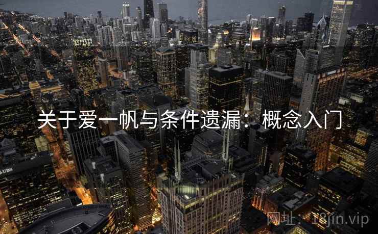 关于爱一帆与条件遗漏:概念入门 关于爱一帆与条件遗漏:概念入门