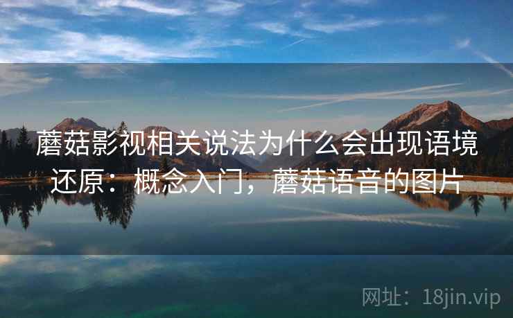 蘑菇影视相关说法为什么会出现语境还原:概念入门,蘑菇语音的图片 蘑菇影视相关说法为什么会出现语境还原:概念入门,蘑菇语音的图片