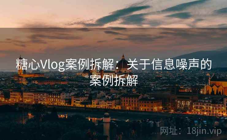 糖心Vlog案例拆解：关于信息噪声的案例拆解