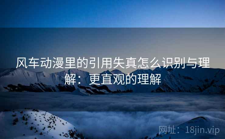 风车动漫里的引用失真怎么识别与理解：更直观的理解