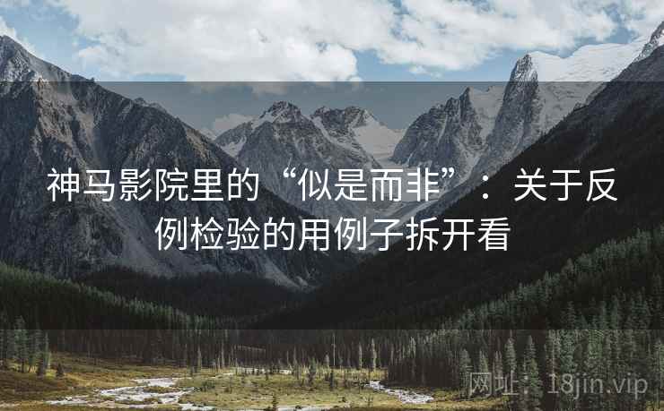 神马影院里的“似是而非”：关于反例检验的用例子拆开看