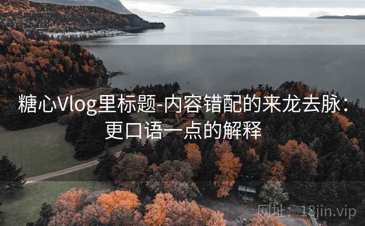糖心Vlog里标题-内容错配的来龙去脉:更口语一点的解释 糖心Vlog里标题-内容错配的来龙去脉:更口语一点的解释